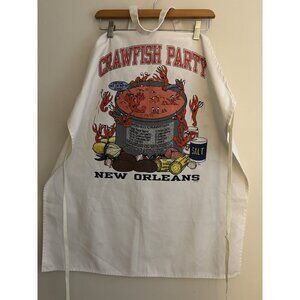 Vintage CRAWFISH PARTY Crawdad Seafood Boil Cooking Apron Kitchen Recipe